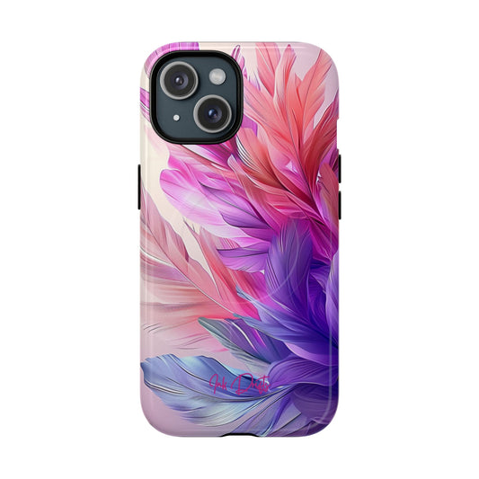 iPhone 15 Glossy Phone Case - Feather Bliss | MagSafe iPhone Case