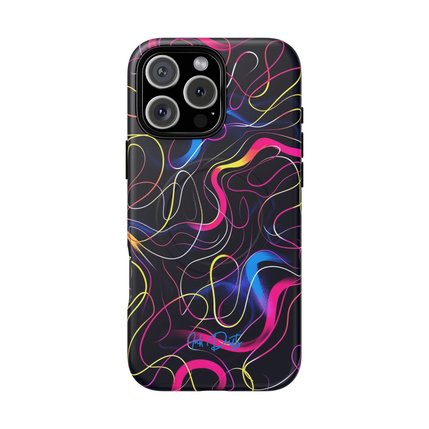 iPhone 16 Pro Max Matte Phone Case - Neon Tangles | MagSafe iPhone Case