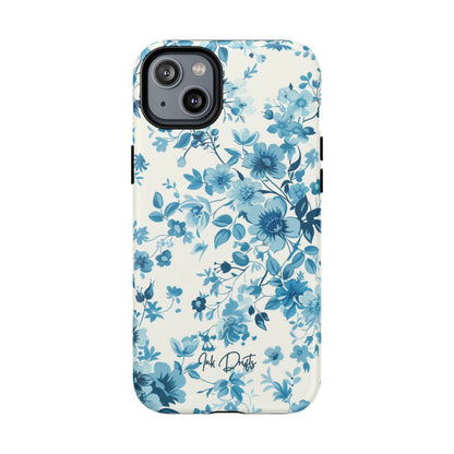 iPhone 14 Plus Matte Phone Case - Blue Blossom | MagSafe iPhone Case