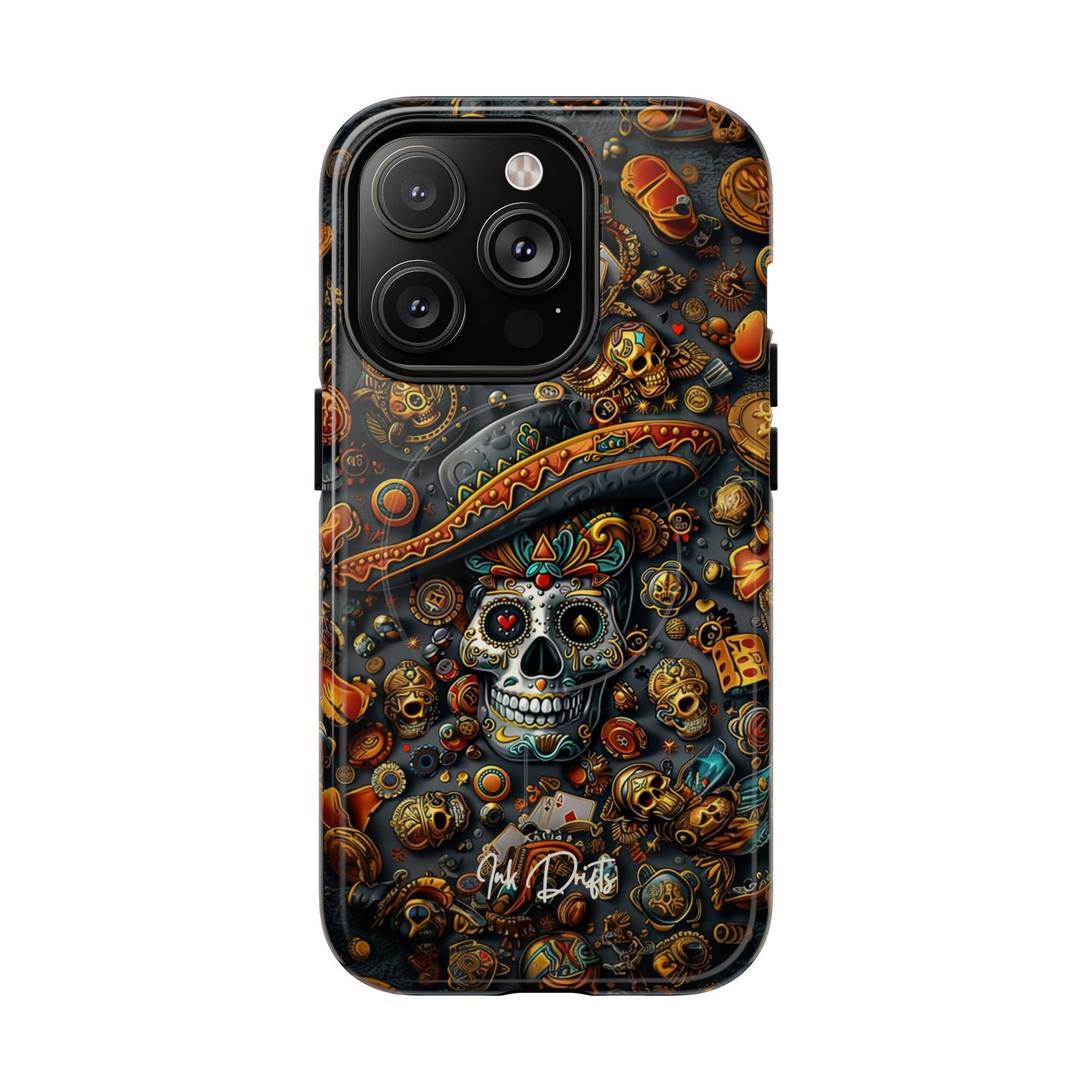 iPhone 14 Pro Glossy Phone Case - Aztec Gold | MagSafe iPhone Case