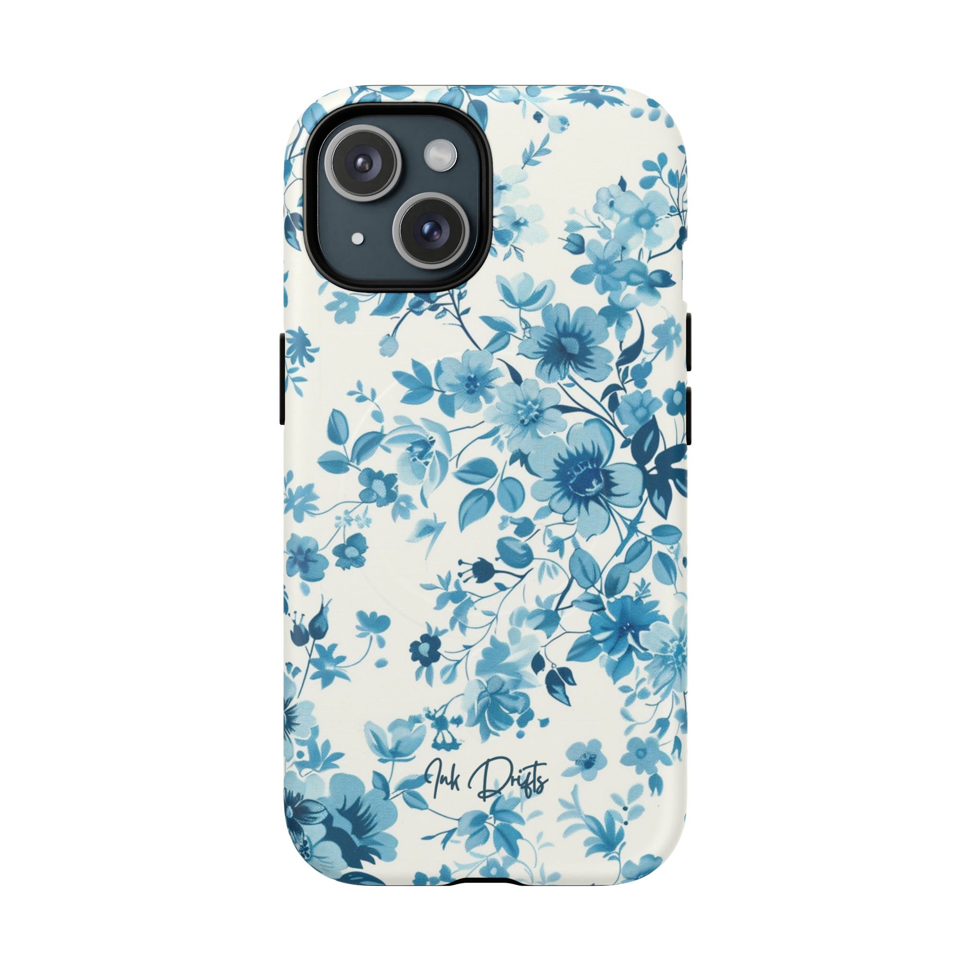 iPhone 15 Matte Phone Case - Blue Blossom | MagSafe iPhone Case