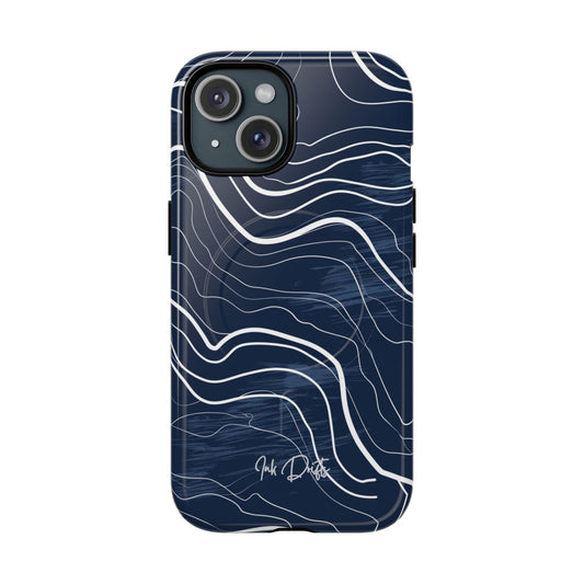 iPhone 15 Glossy Phone Case - Ocean Waves | MagSafe iPhone Case