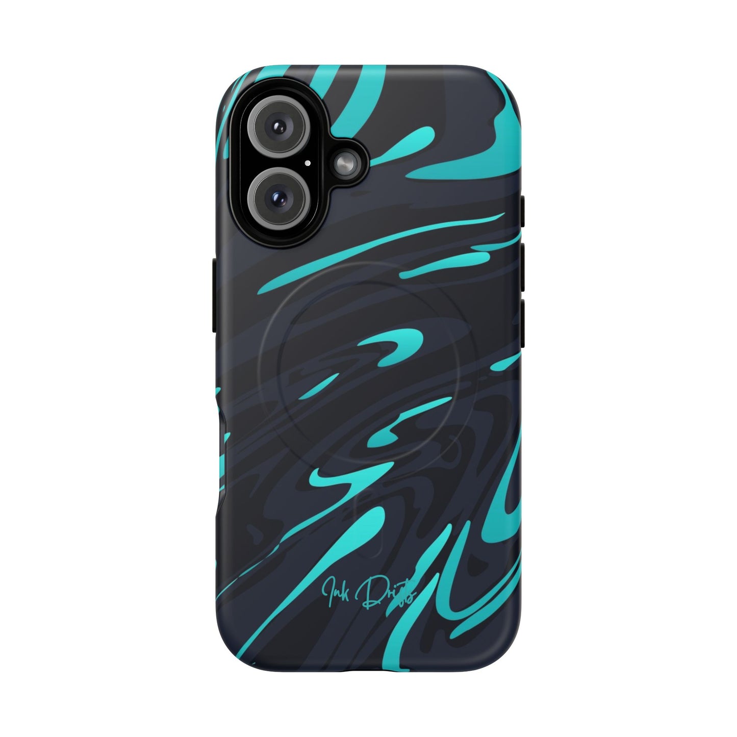 iPhone 16 Matte Phone Case - Turquoise Splash | MagSafe iPhone Case