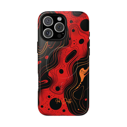 iPhone 16 Pro Max Glossy Phone Case - Magma Flow | MagSafe iPhone Case