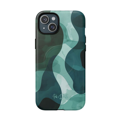 iPhone 15 Plus Matte Phone Case - Verdant Waves | MagSafe iPhone Case