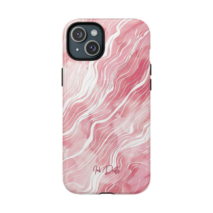 iPhone 15 Plus Glossy Phone Case - Blush Waves | MagSafe iPhone Case