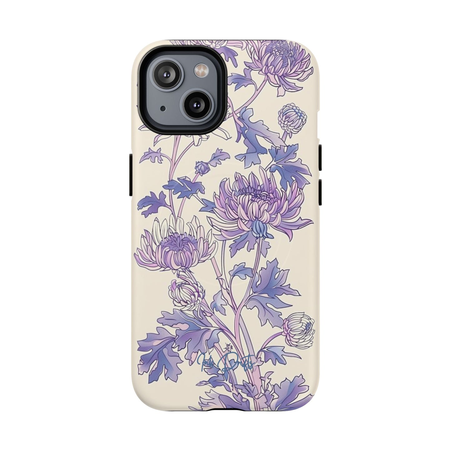 iPhone 14 Matte Phone Case - Lavender Bloom | MagSafe iPhone Case