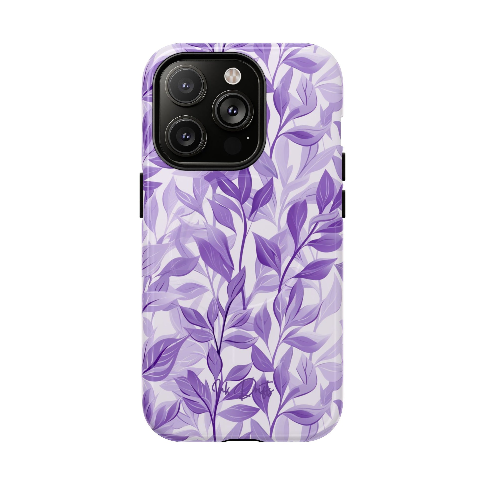 iPhone 14 Pro Glossy Phone Case - Lavender Leaves | MagSafe iPhone Case