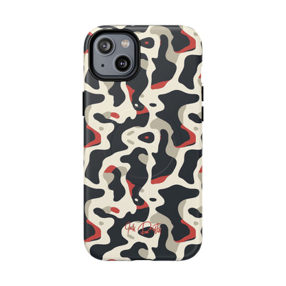 iPhone 14 Plus Matte Phone Case - Cream Red Camo | MagSafe iPhone Case