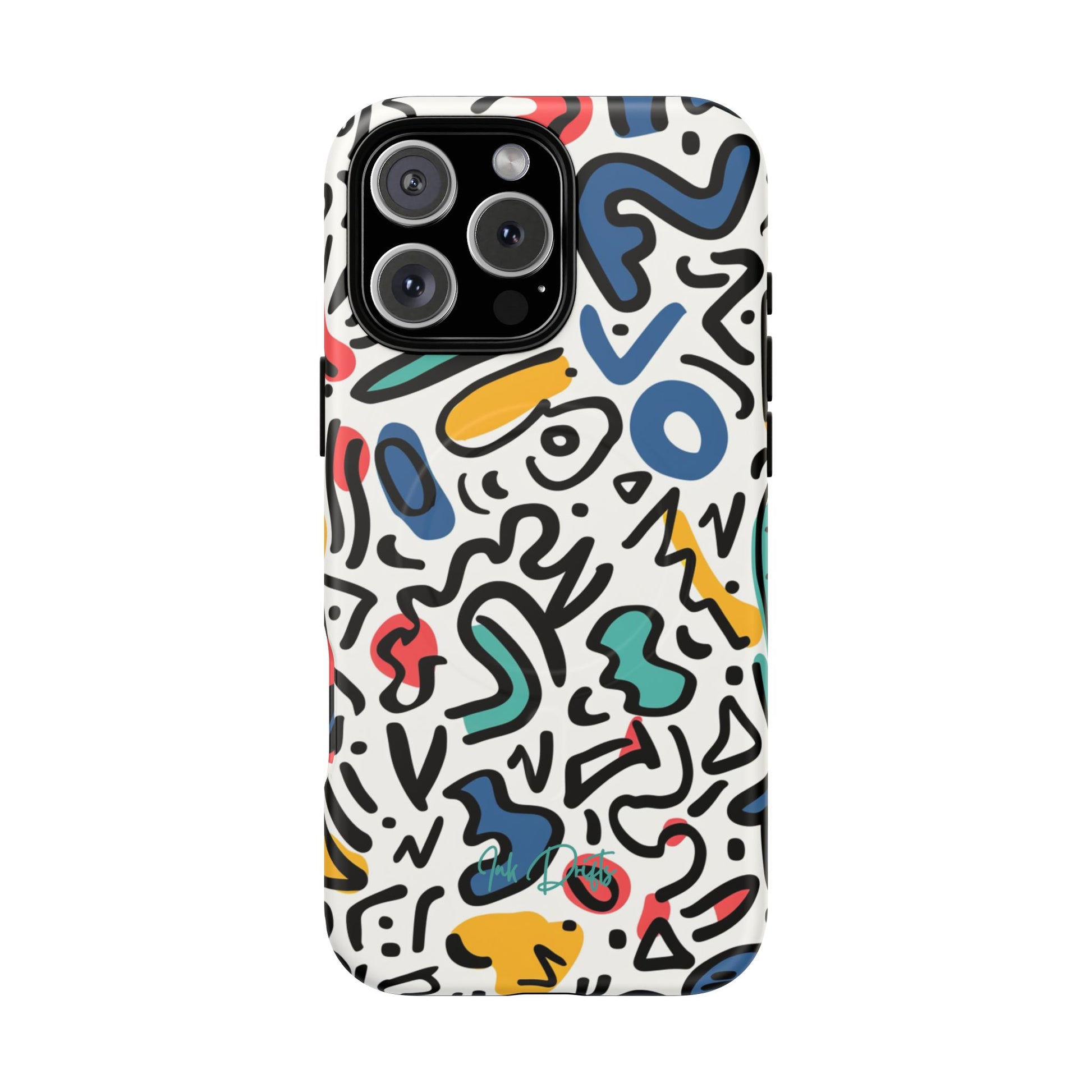 iPhone 16 Pro Max Matte Phone Case - Playful Doodles | MagSafe iPhone Case