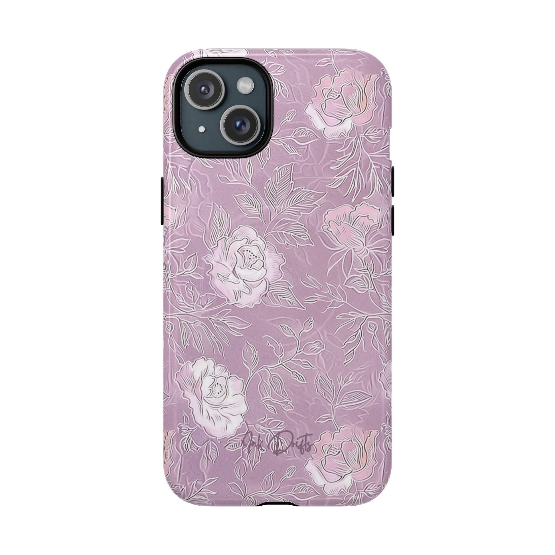 iPhone 15 Plus Glossy Phone Case - Silken Roses | MagSafe iPhone Case