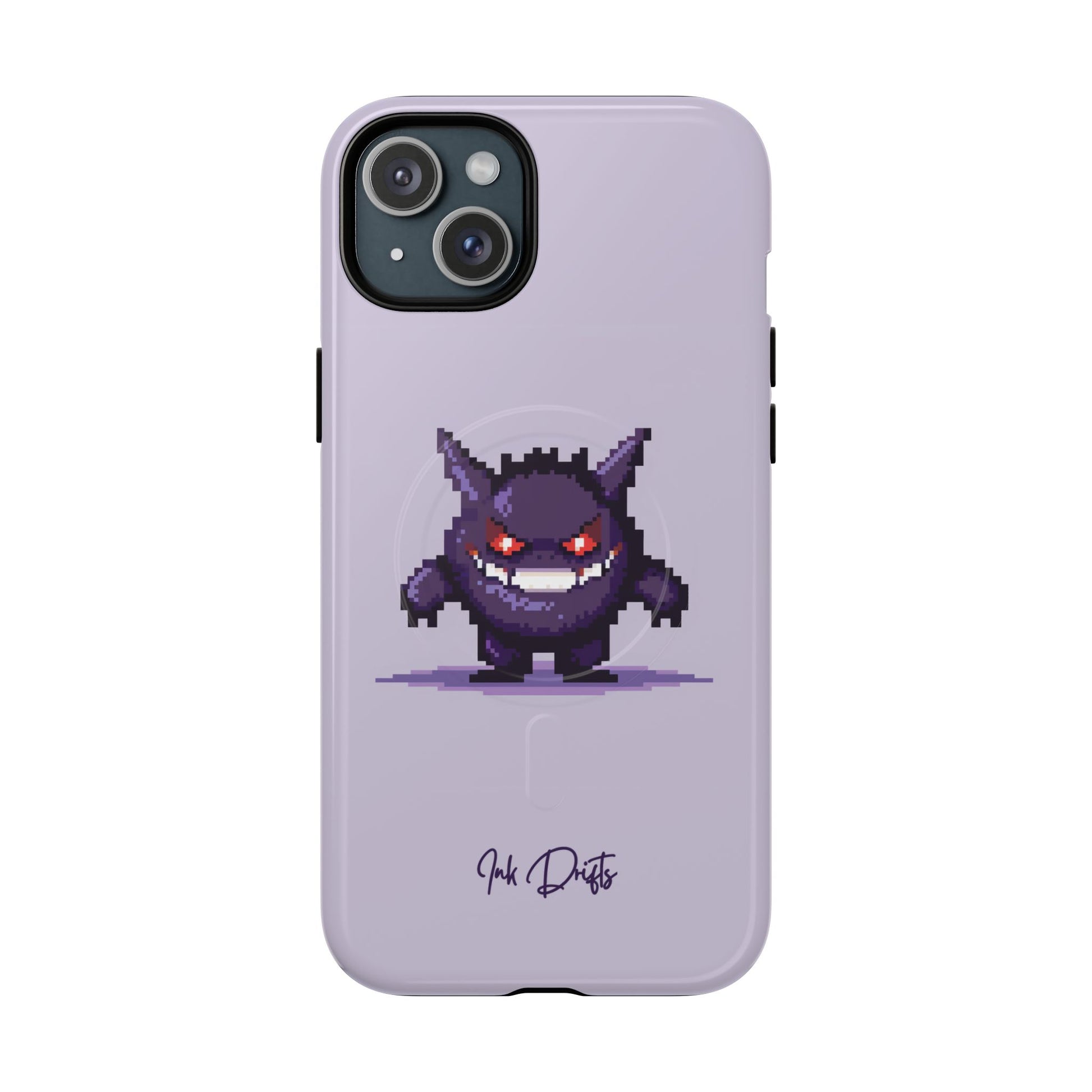 iPhone 15 Plus Glossy Phone Case - Pixel Gengar | MagSafe iPhone Case