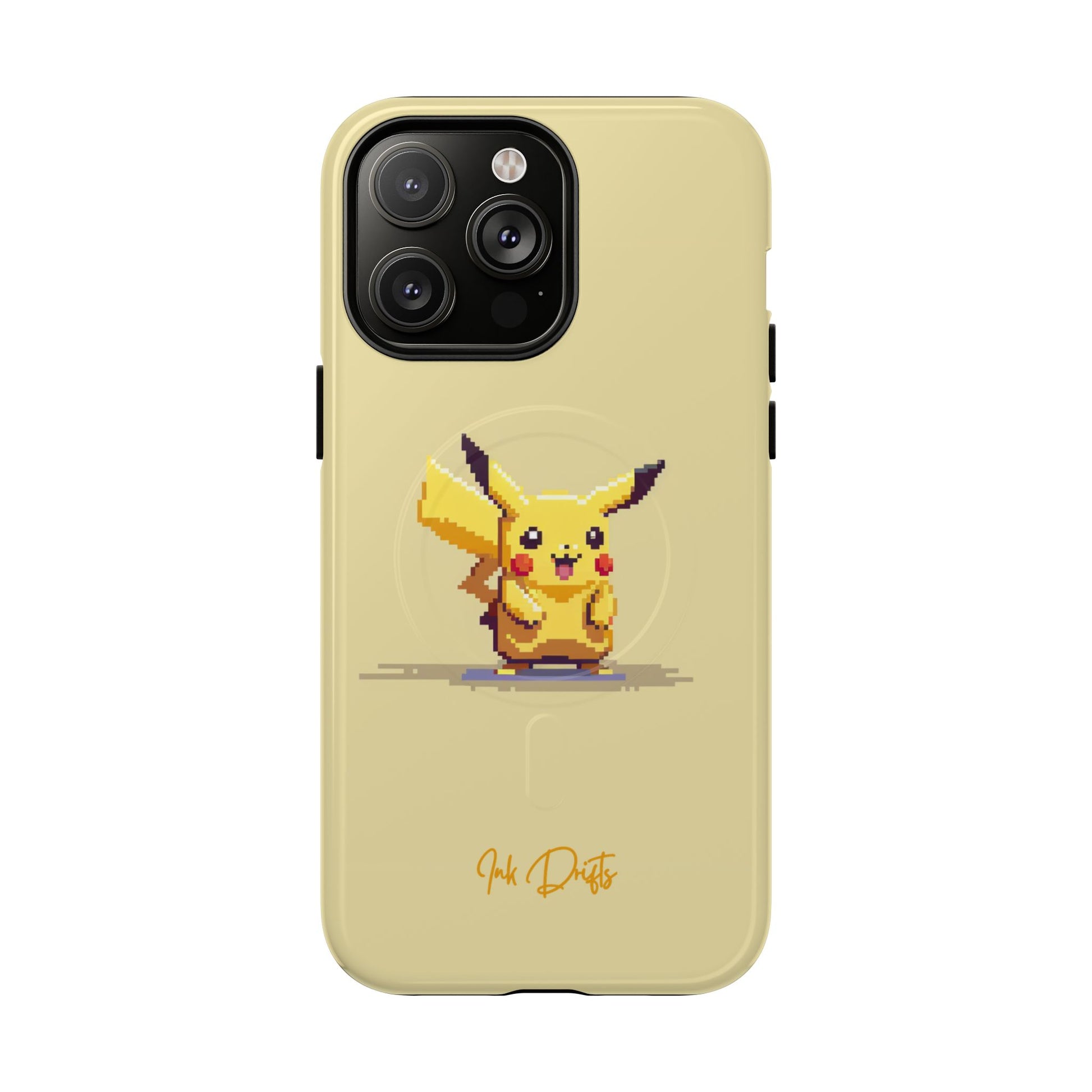 iPhone 14 Pro Max Glossy Phone Case - Pixel Pikachu | MagSafe iPhone Case