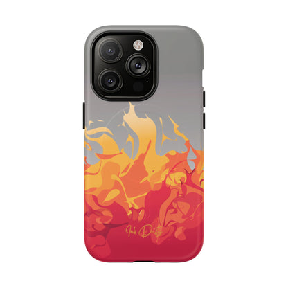 iPhone 14 Pro Matte Phone Case - Flame Burst | MagSafe iPhone Case