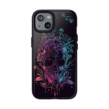 iPhone 14 Glossy Phone Case - Neon Skull | MagSafe iPhone Case