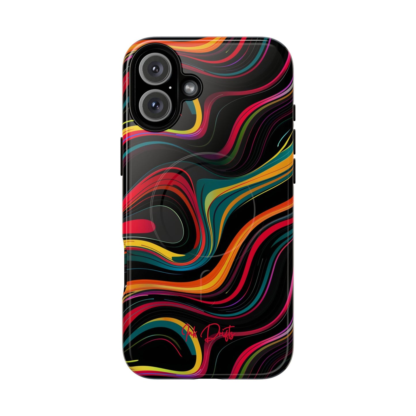 iPhone 16 Plus Glossy Phone Case - Vivid Currents | MagSafe iPhone Case