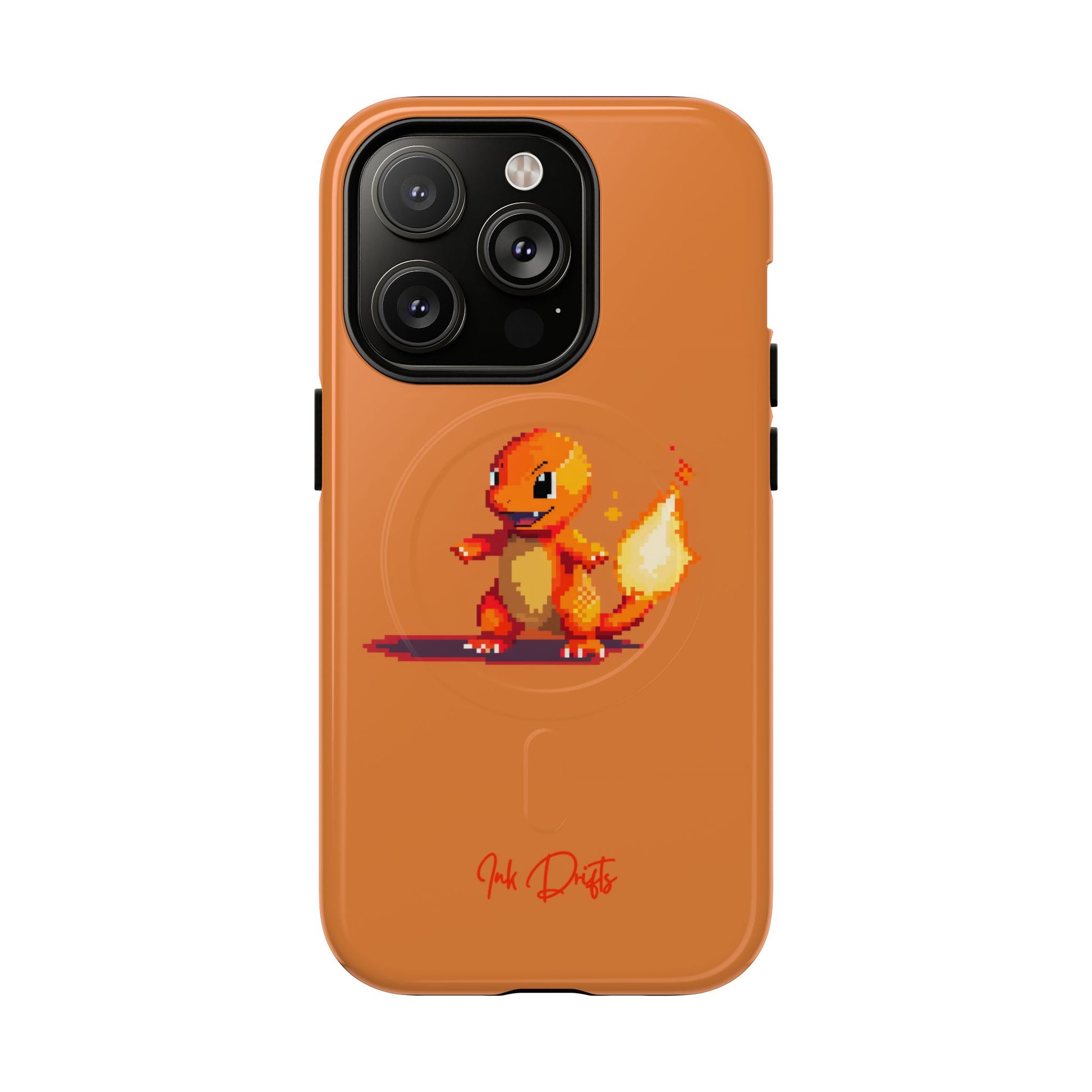 iPhone 14 Pro Glossy Phone Case - Pixel Charmander | MagSafe iPhone Case