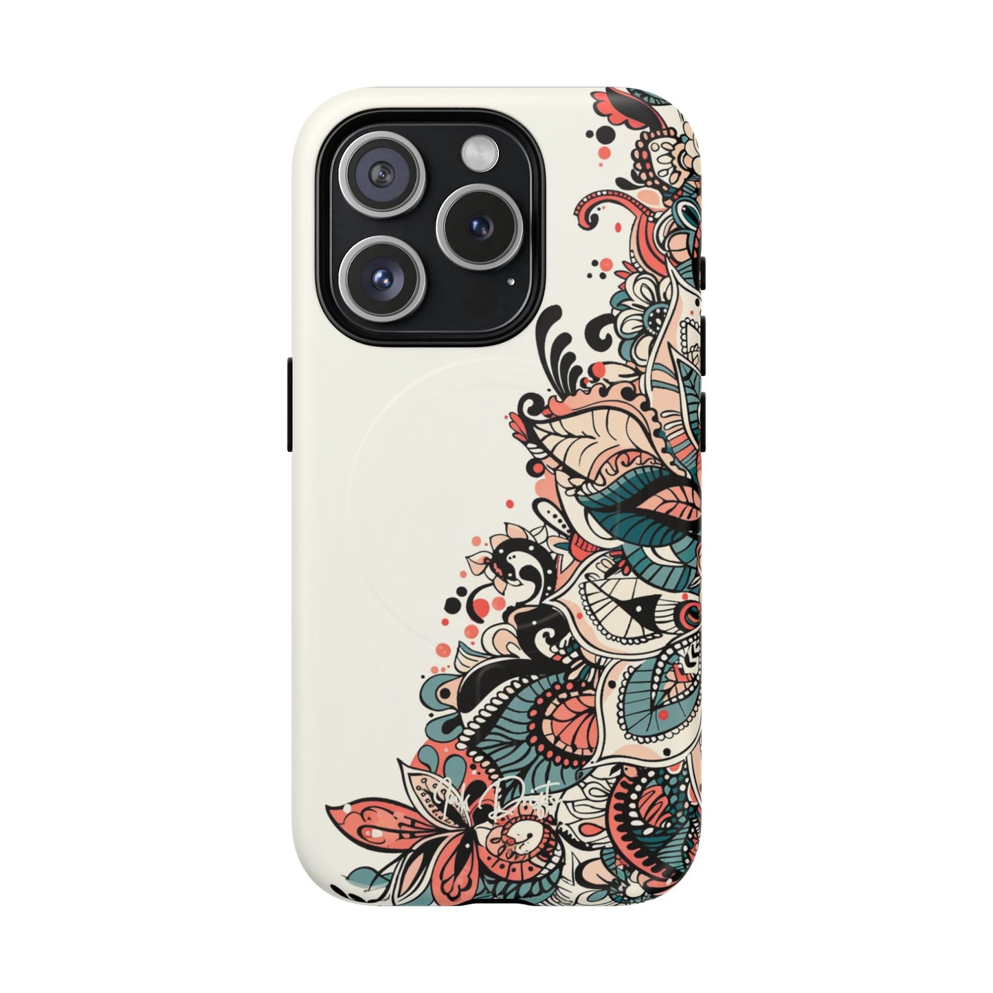 iPhone 15 Pro Matte Phone Case - Floral Cascade | MagSafe iPhone Case