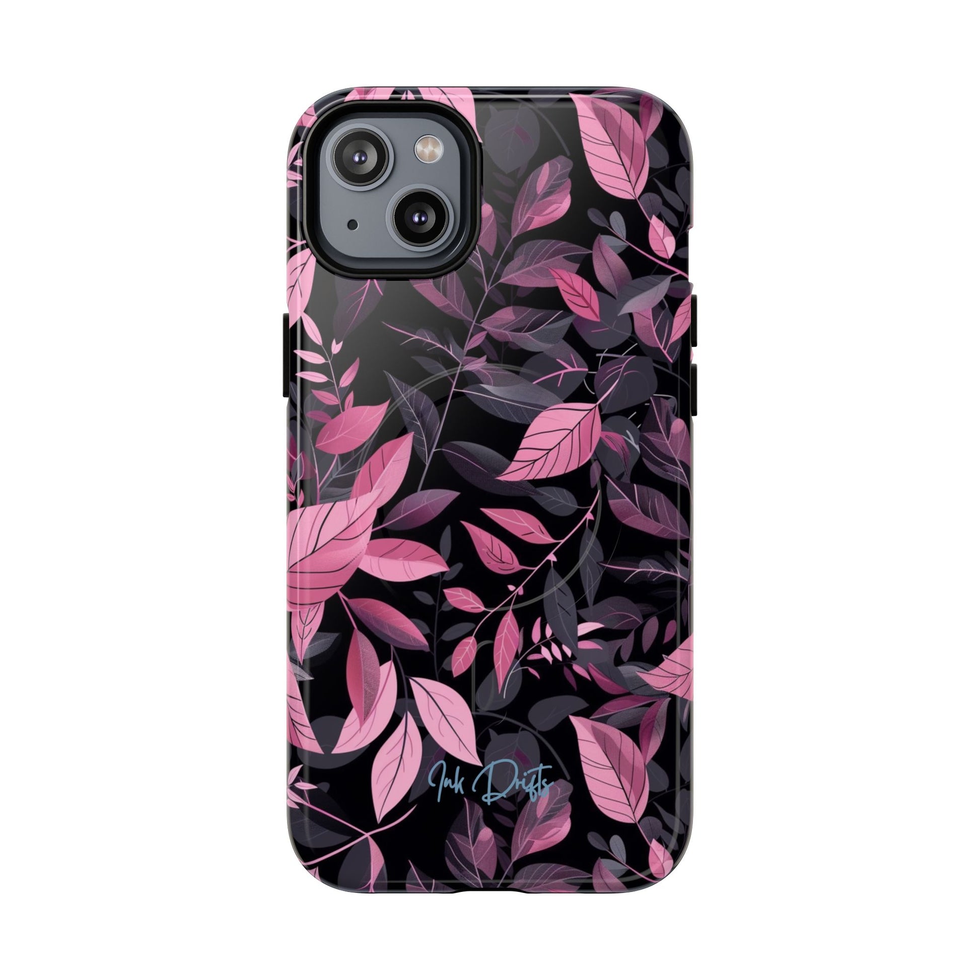 iPhone 14 Plus Glossy Phone Case - Dusky Leaves | MagSafe iPhone Case