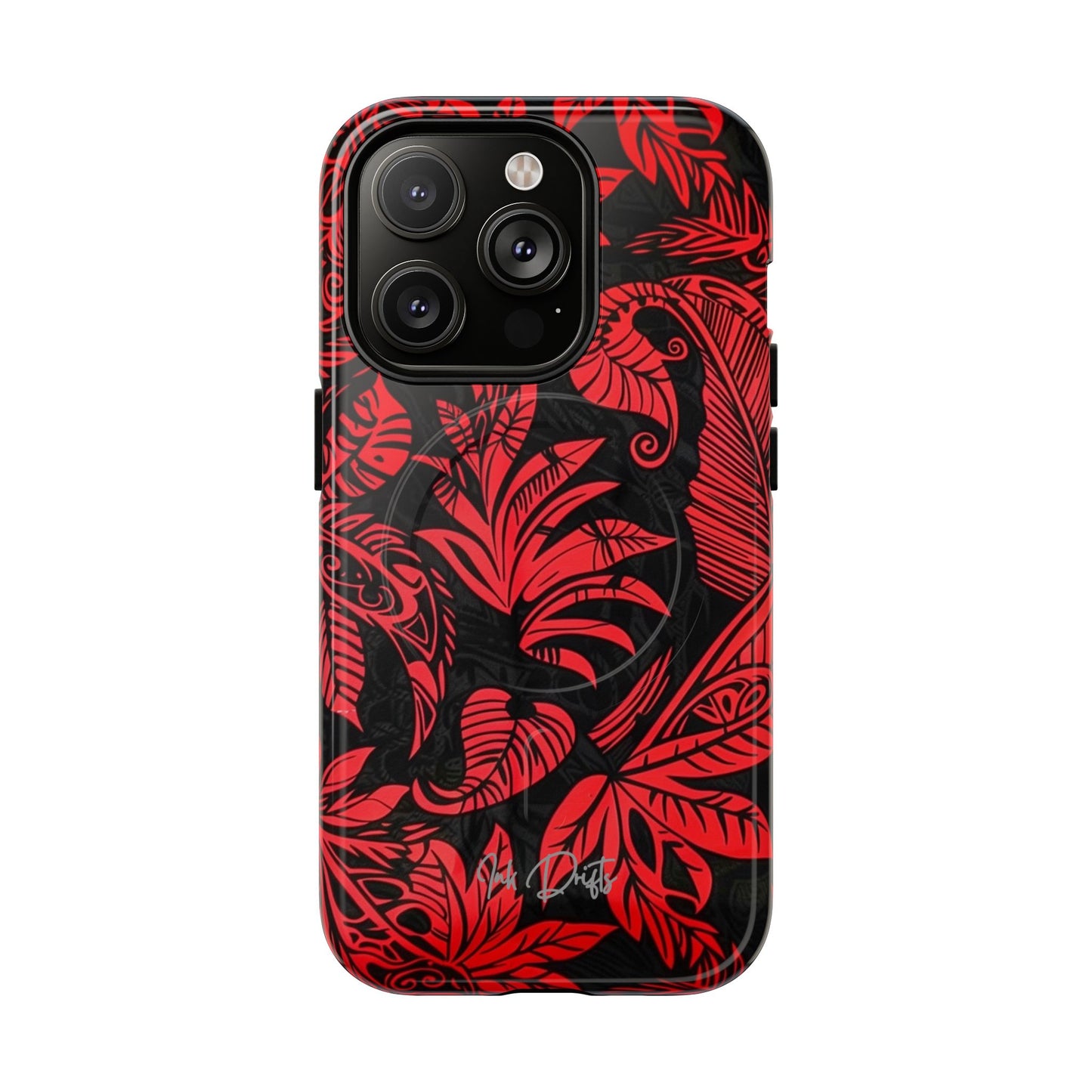 iPhone 14 Pro Glossy Phone Case - Crimson Jungle | MagSafe iPhone Case