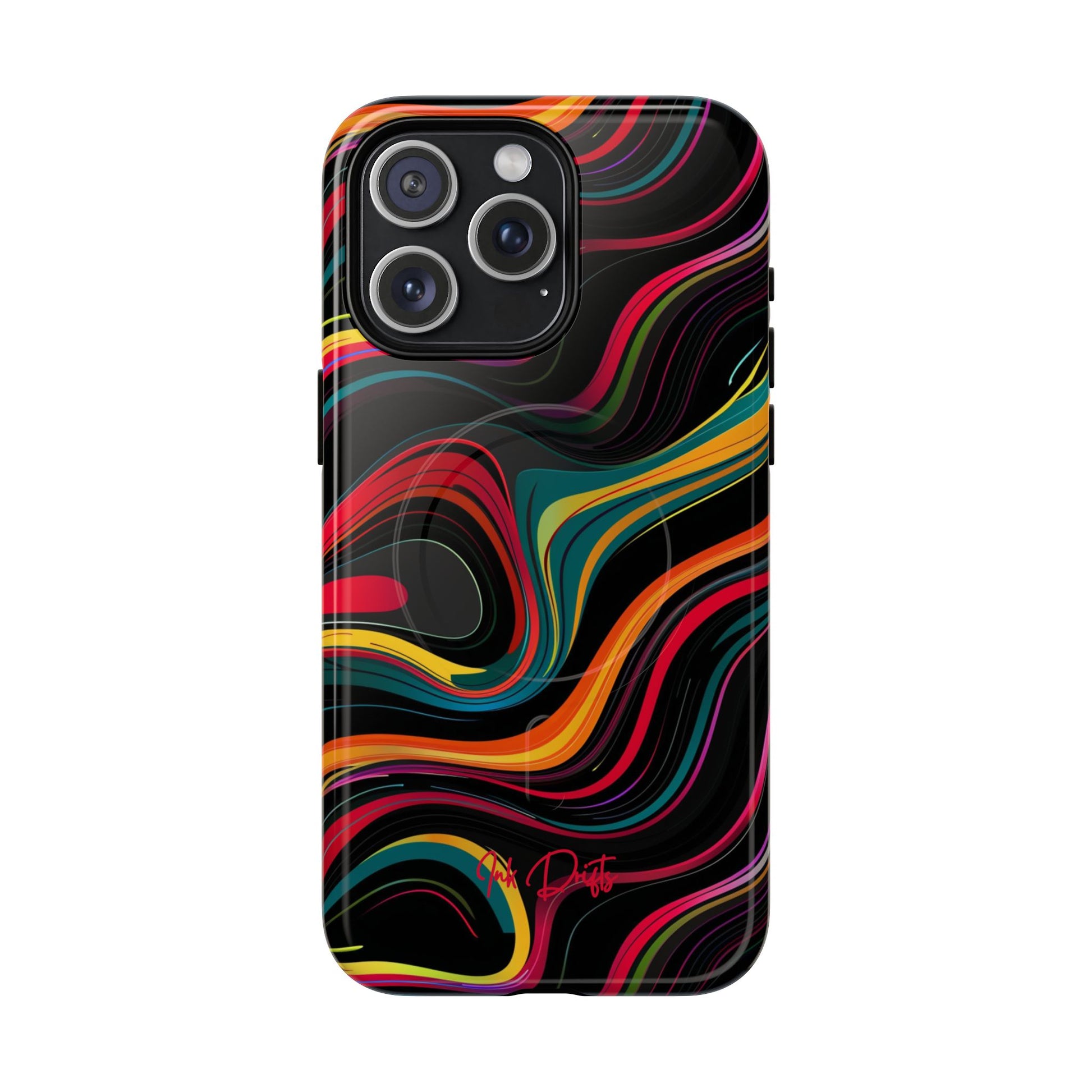 iPhone 15 Pro Max Glossy Phone Case - Vivid Currents | MagSafe iPhone Case