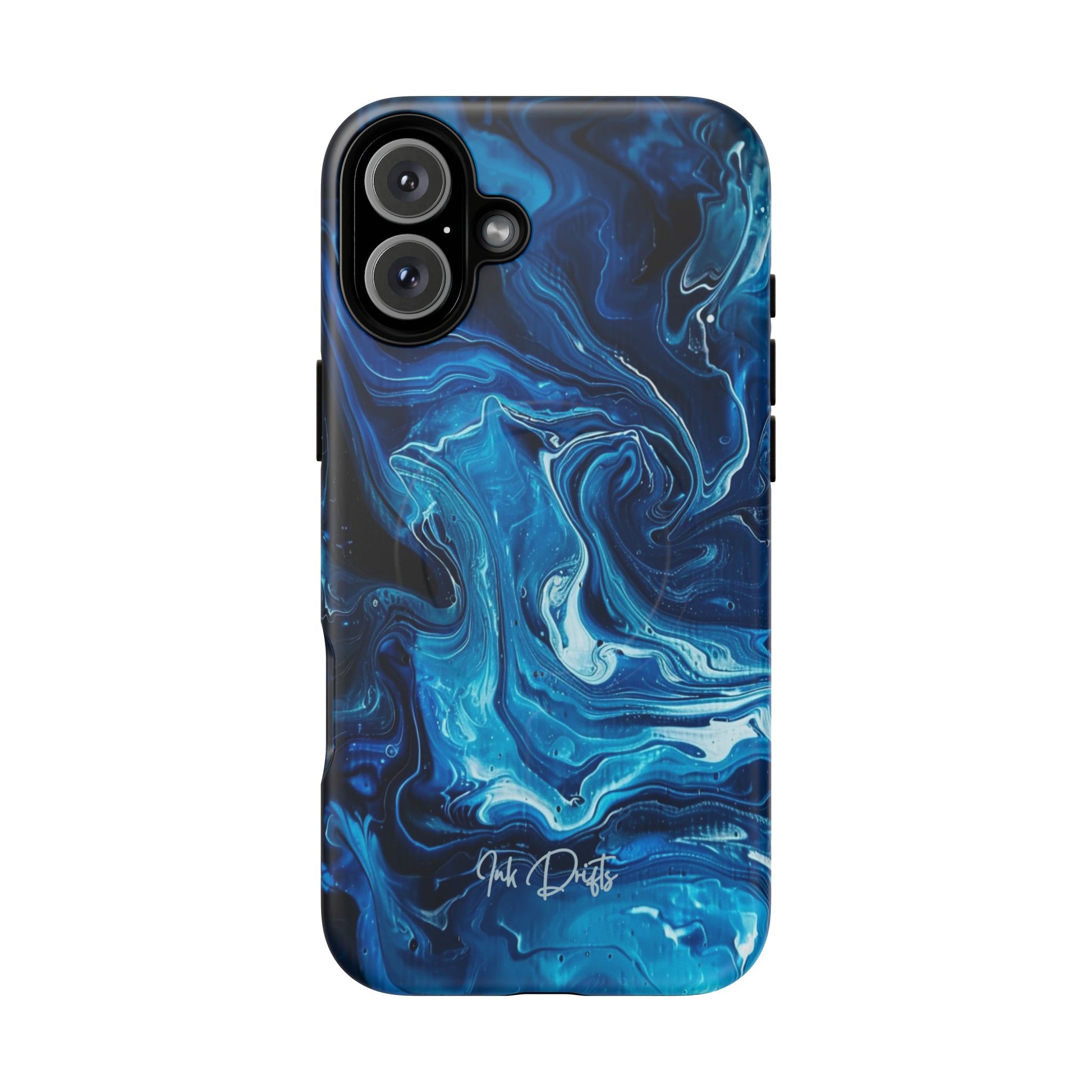 iPhone 16 Plus Matte Phone Case - Blue Swirl | MagSafe iPhone Case