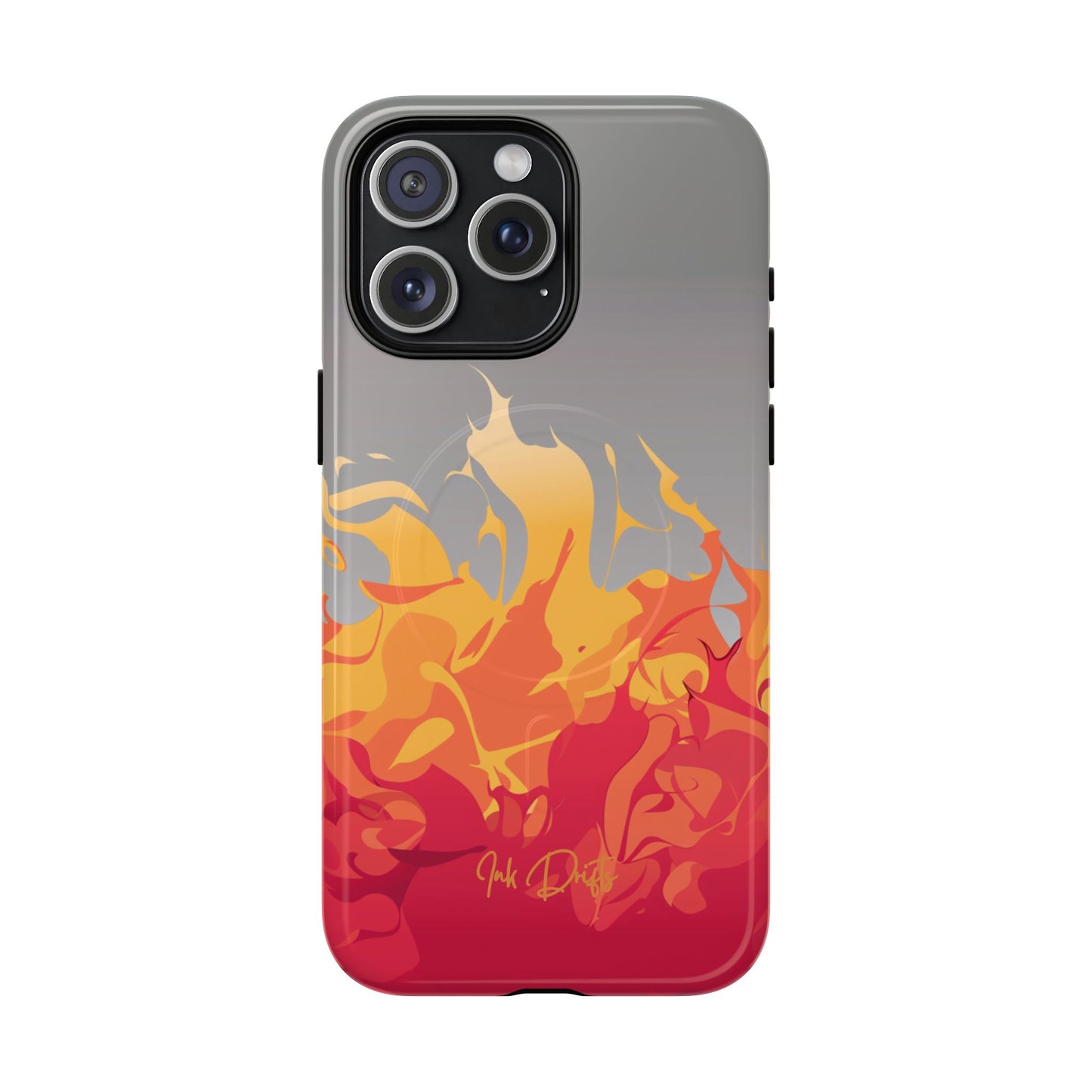 iPhone 15 Pro Max Glossy Phone Case - Flame Burst | MagSafe iPhone Case