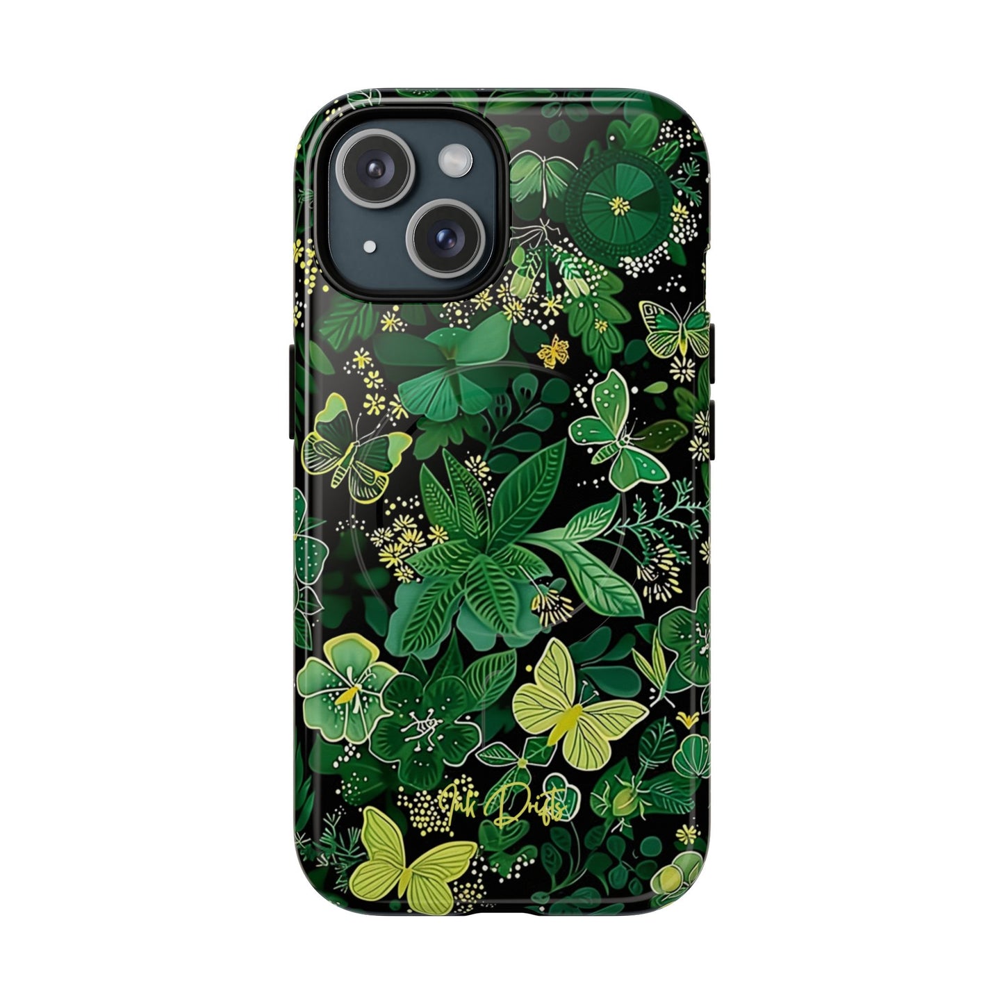 iPhone 15 Glossy Phone Case - Spring Butterflies | MagSafe iPhone Case