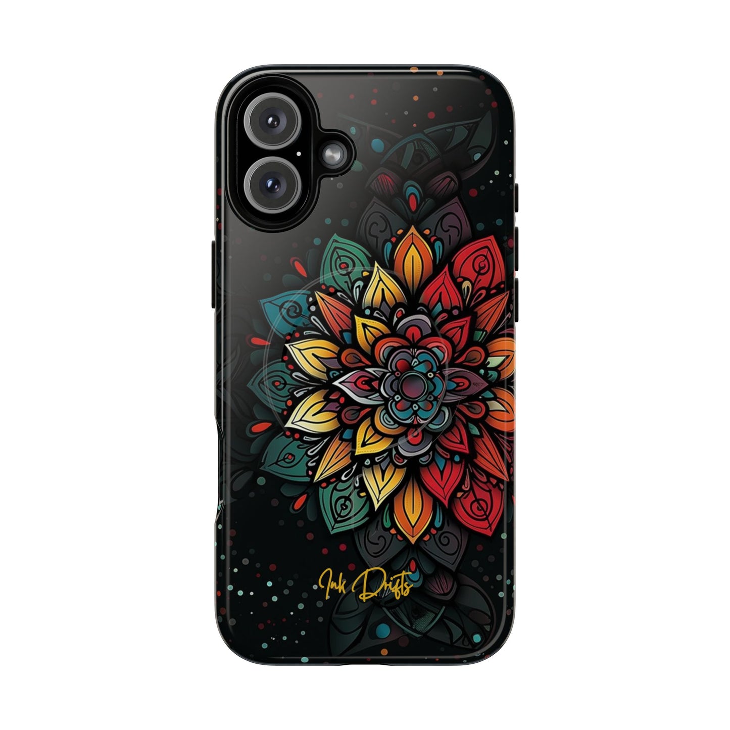 iPhone 16 Plus Glossy Phone Case - Mandala Radiance | MagSafe iPhone Case