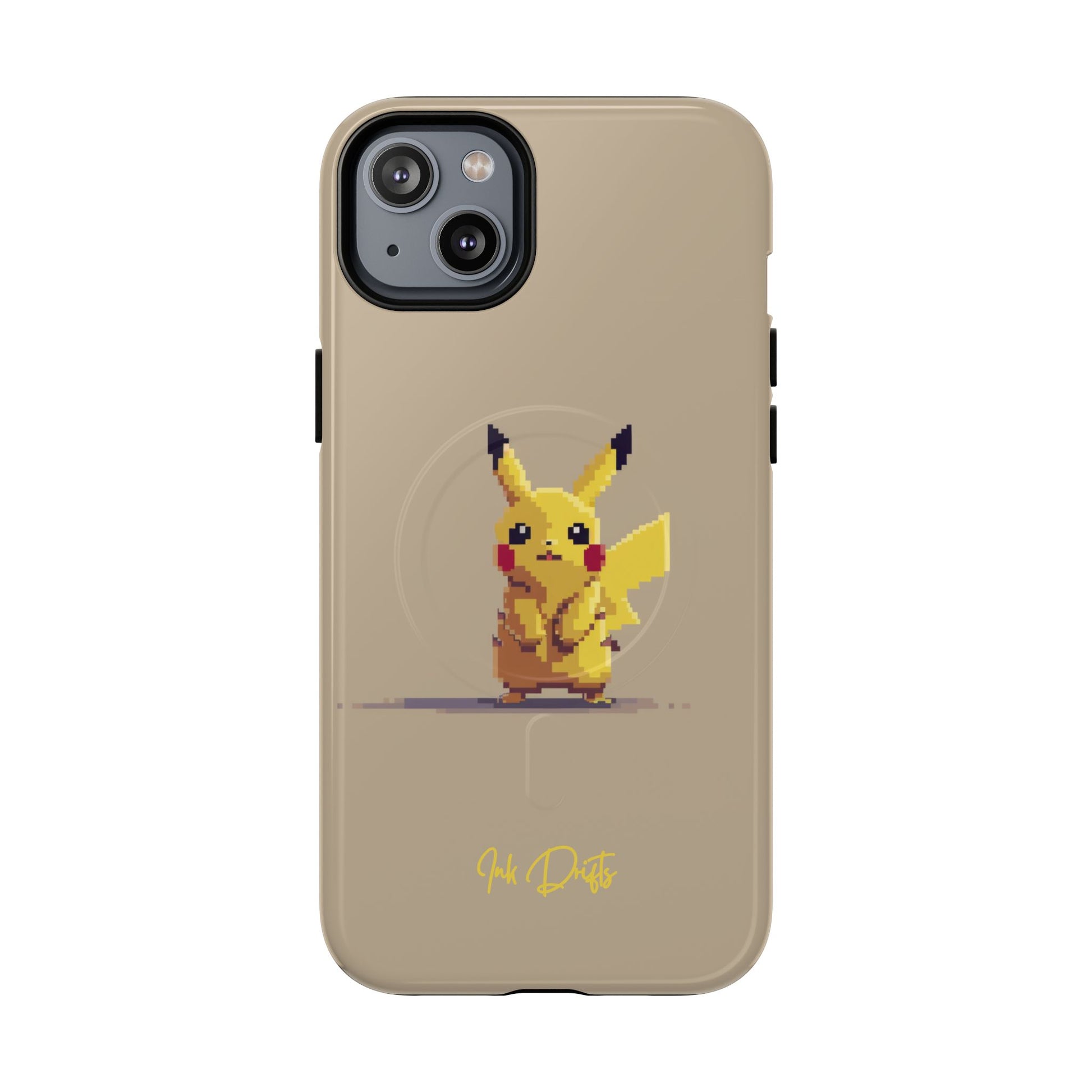 iPhone 14 Plus Glossy Phone Case - Pixel Pikachu 2 | MagSafe iPhone Case