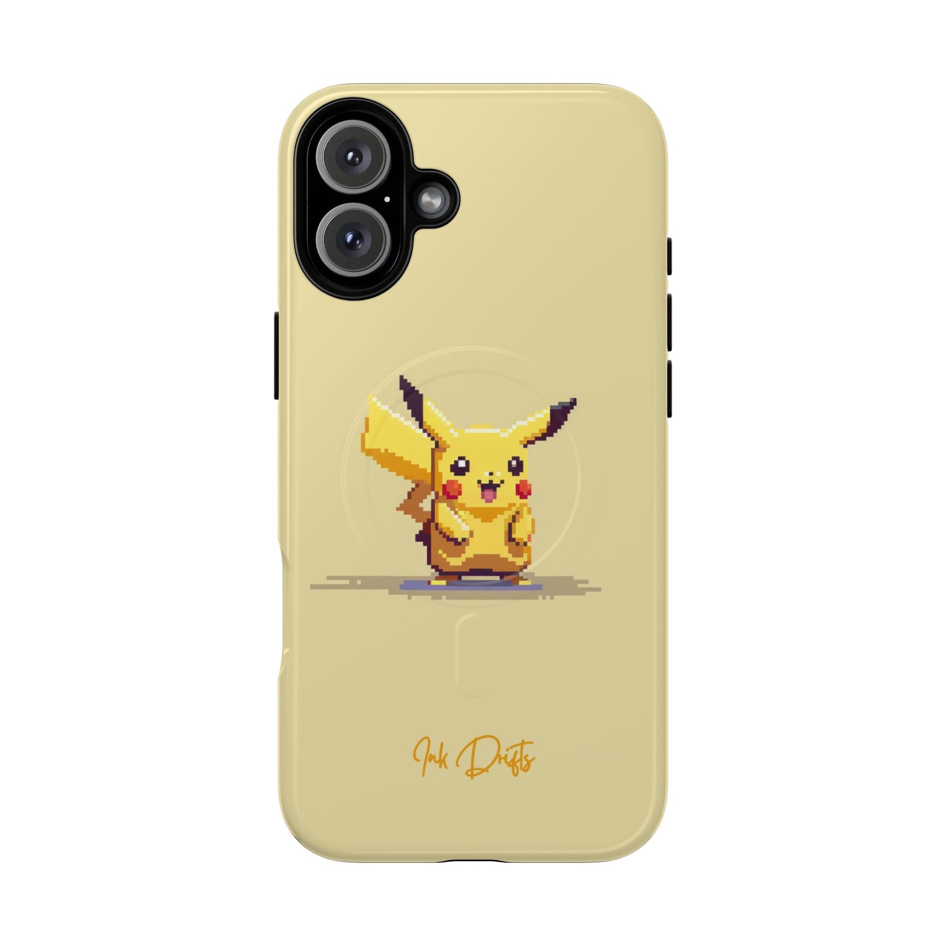 iPhone 16 Plus Glossy Phone Case - Pixel Pikachu | MagSafe iPhone Case