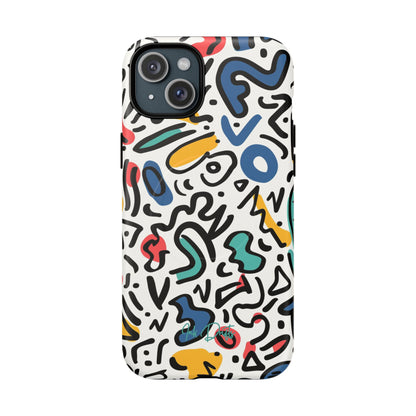 iPhone 15 Plus Matte Phone Case - Playful Doodles | MagSafe iPhone Case