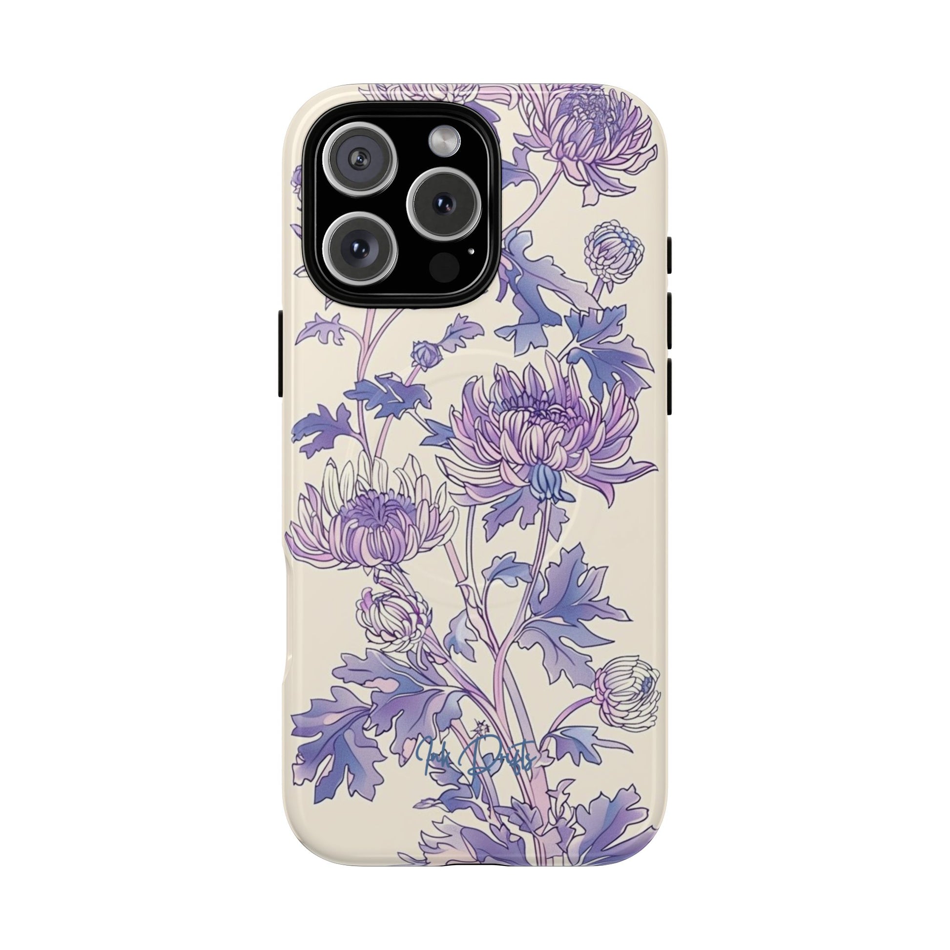 iPhone 16 Pro Max Glossy Phone Case - Lavender Bloom | MagSafe iPhone Case