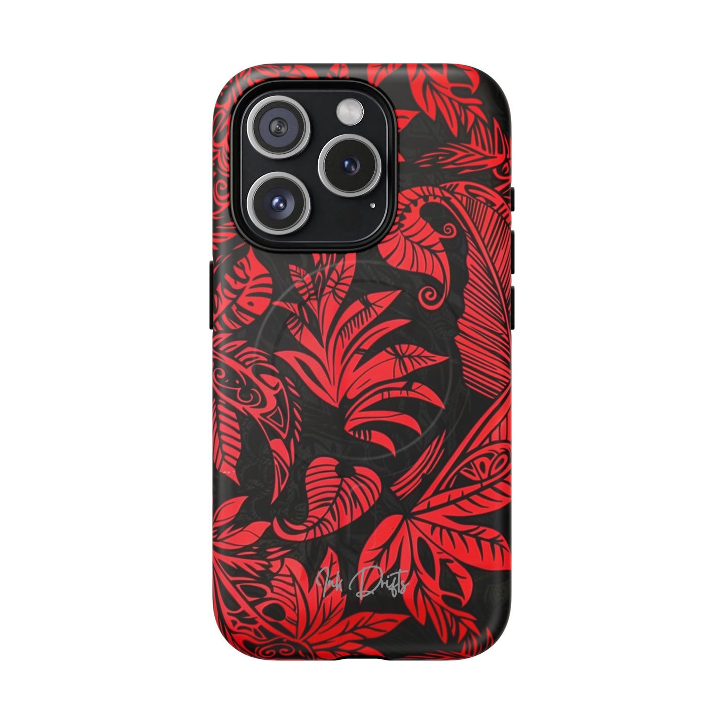 iPhone 15 Pro Matte Phone Case - Crimson Jungle | MagSafe iPhone Case