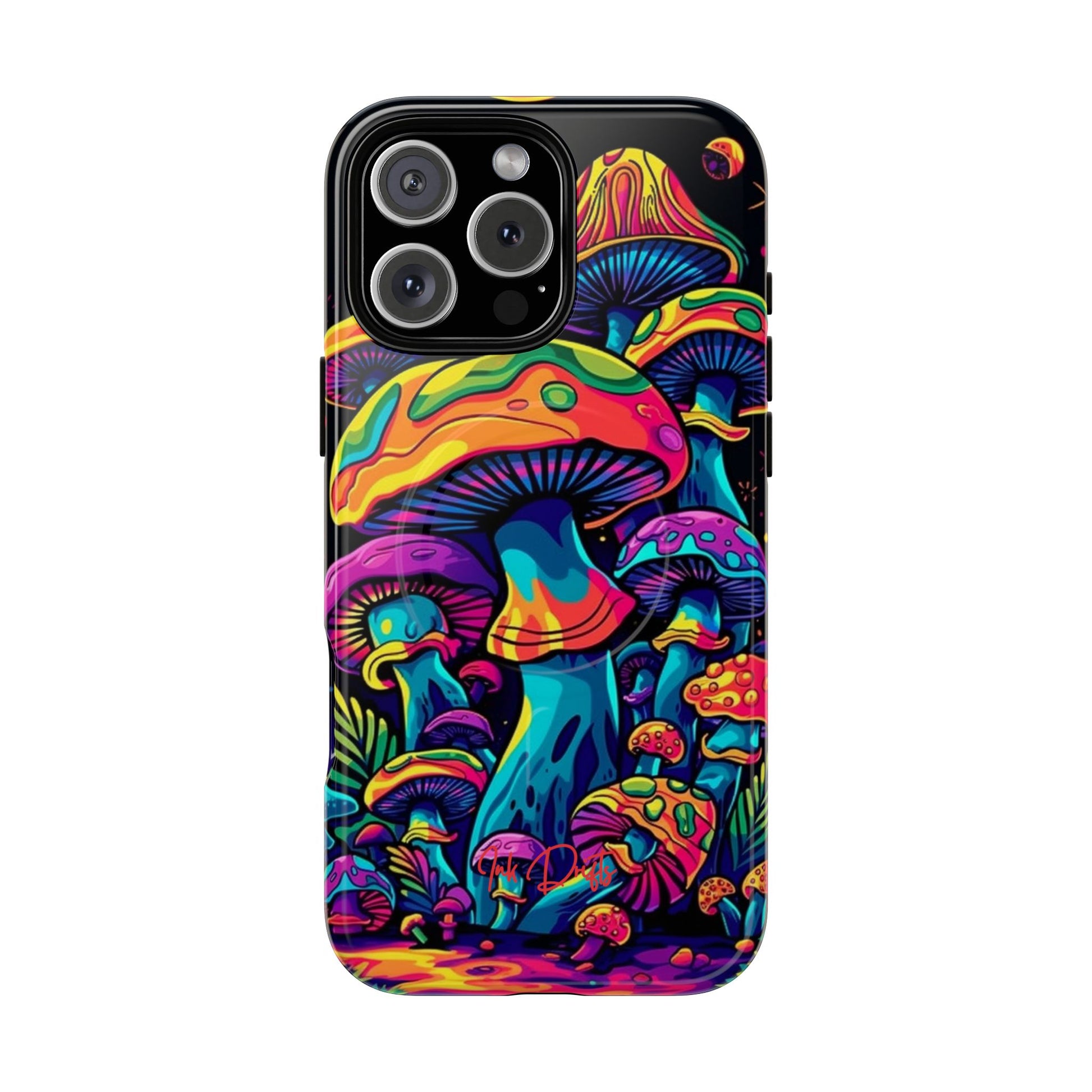 iPhone 16 Pro Max Glossy Phone Case - Psychedelic Fungi | MagSafe iPhone Case