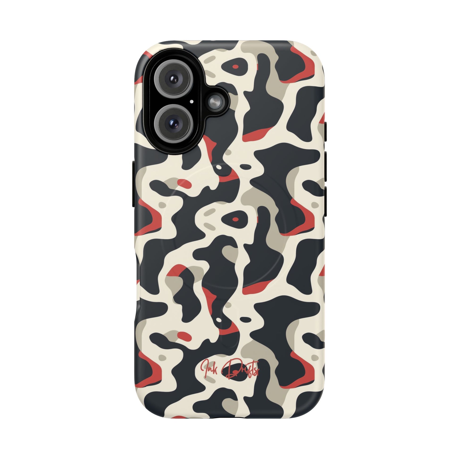 iPhone 16 Matte Phone Case - Cream Red Camo | MagSafe iPhone Case