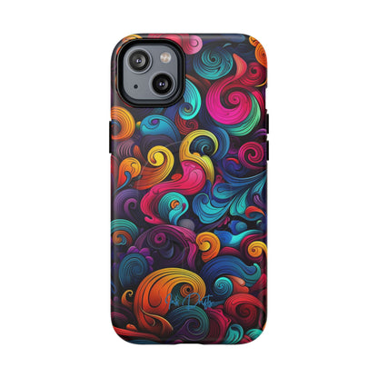 iPhone 14 Plus Matte Phone Case - Psychedelic Waves | MagSafe iPhone Case