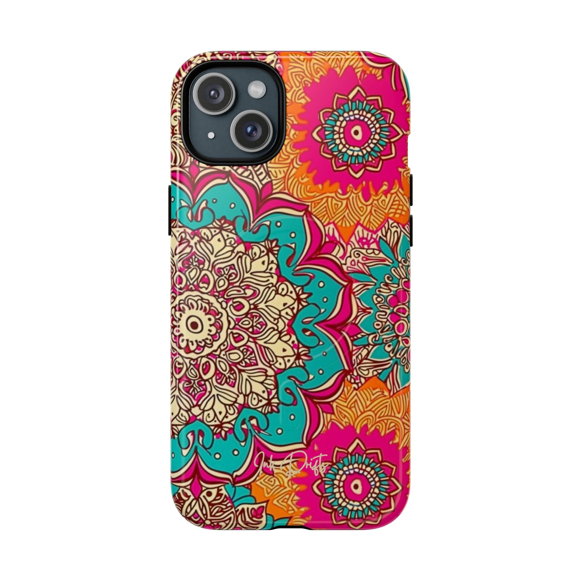 iPhone 15 Plus Glossy Phone Case - Kaleido Bliss | MagSafe iPhone Case