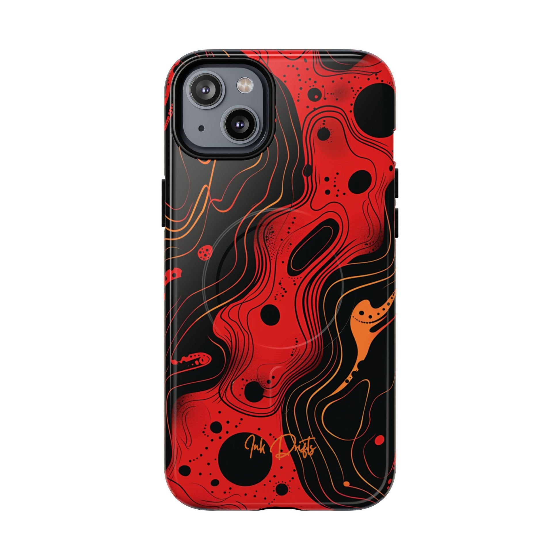 iPhone 14 Plus Glossy Phone Case - Magma Flow | MagSafe iPhone Case