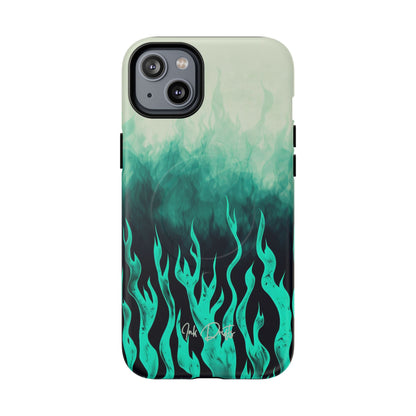 iPhone 14 Plus Matte Phone Case - Teal Inferno | MagSafe iPhone Case