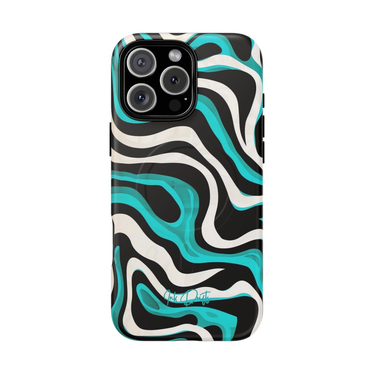 iPhone 16 Pro Max Matte Phone Case - Aqua Strata | MagSafe iPhone Case