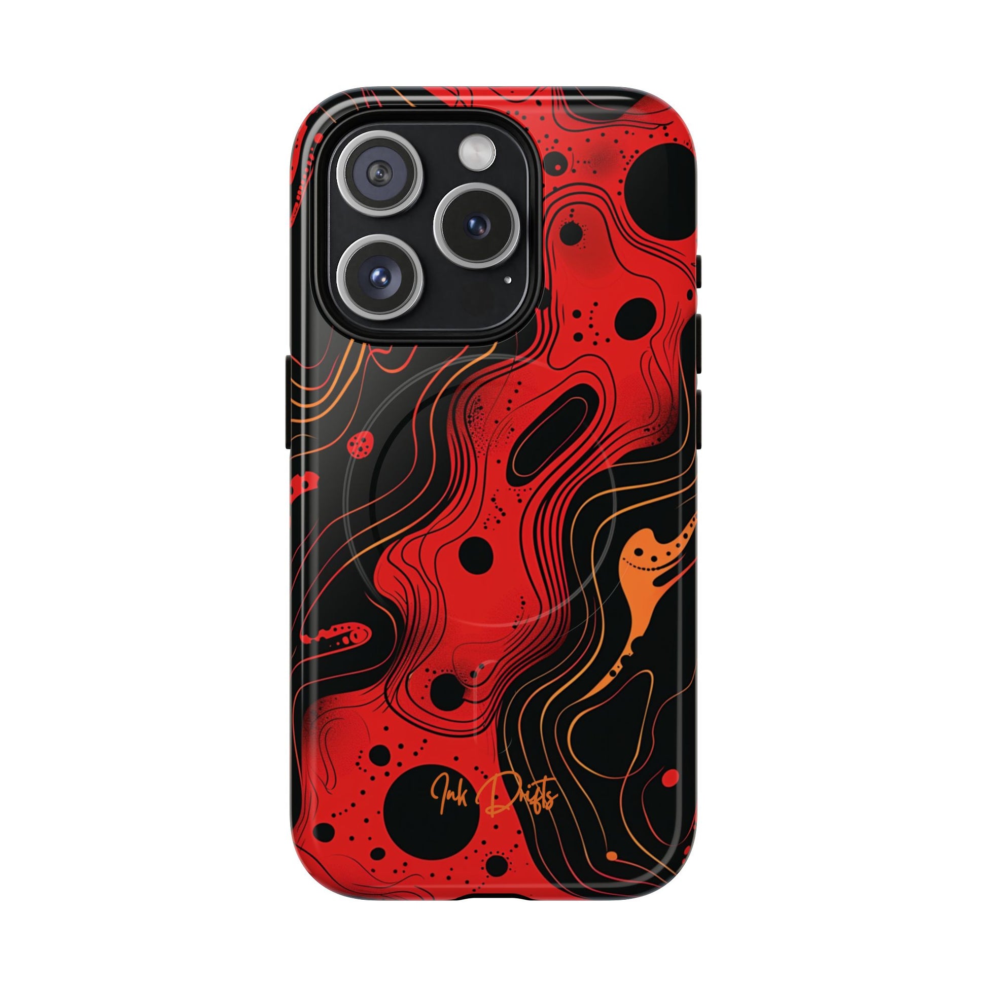 iPhone 15 Pro Glossy Phone Case - Magma Flow | MagSafe iPhone Case