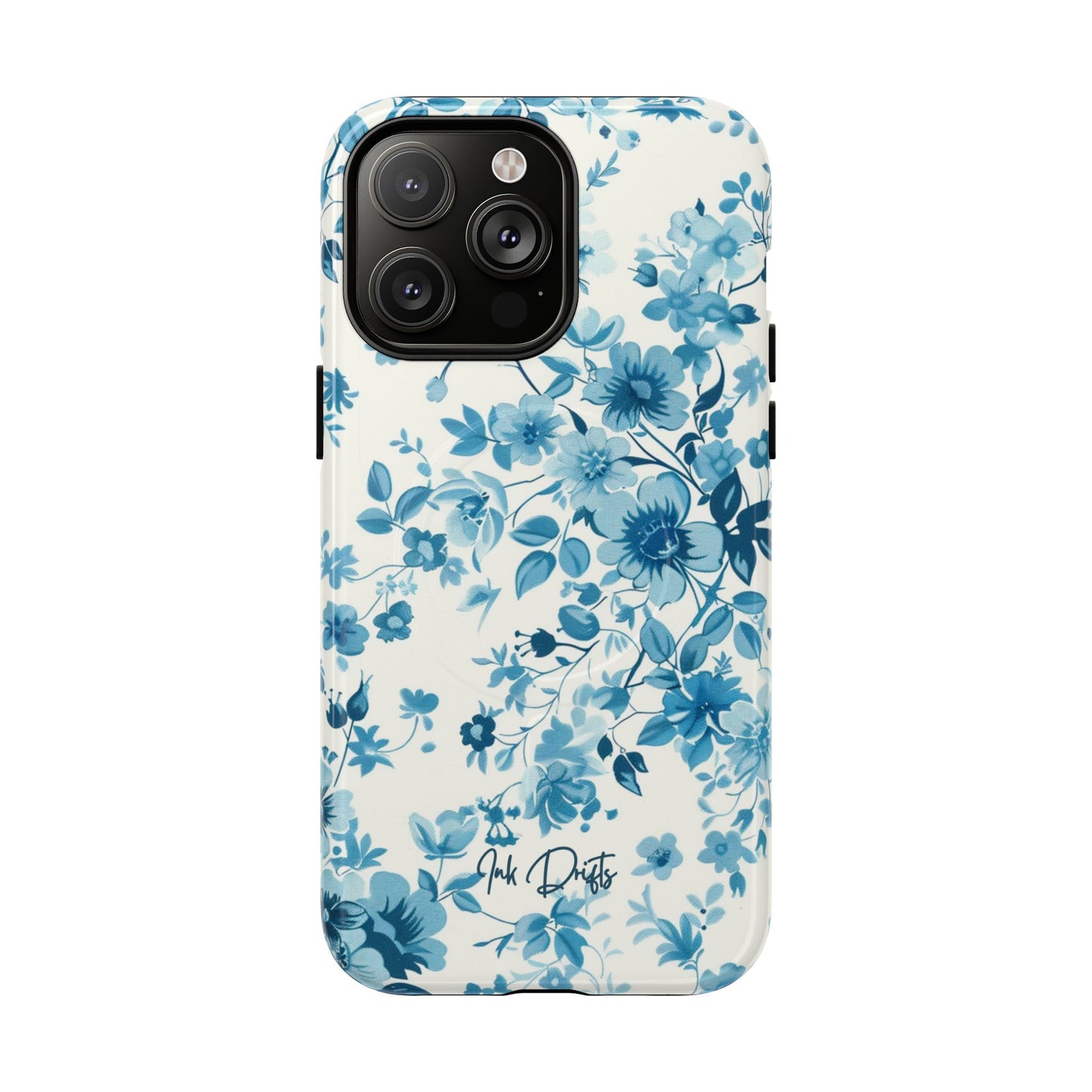 iPhone 14 Pro Max Glossy Phone Case - Blue Blossom | MagSafe iPhone Case