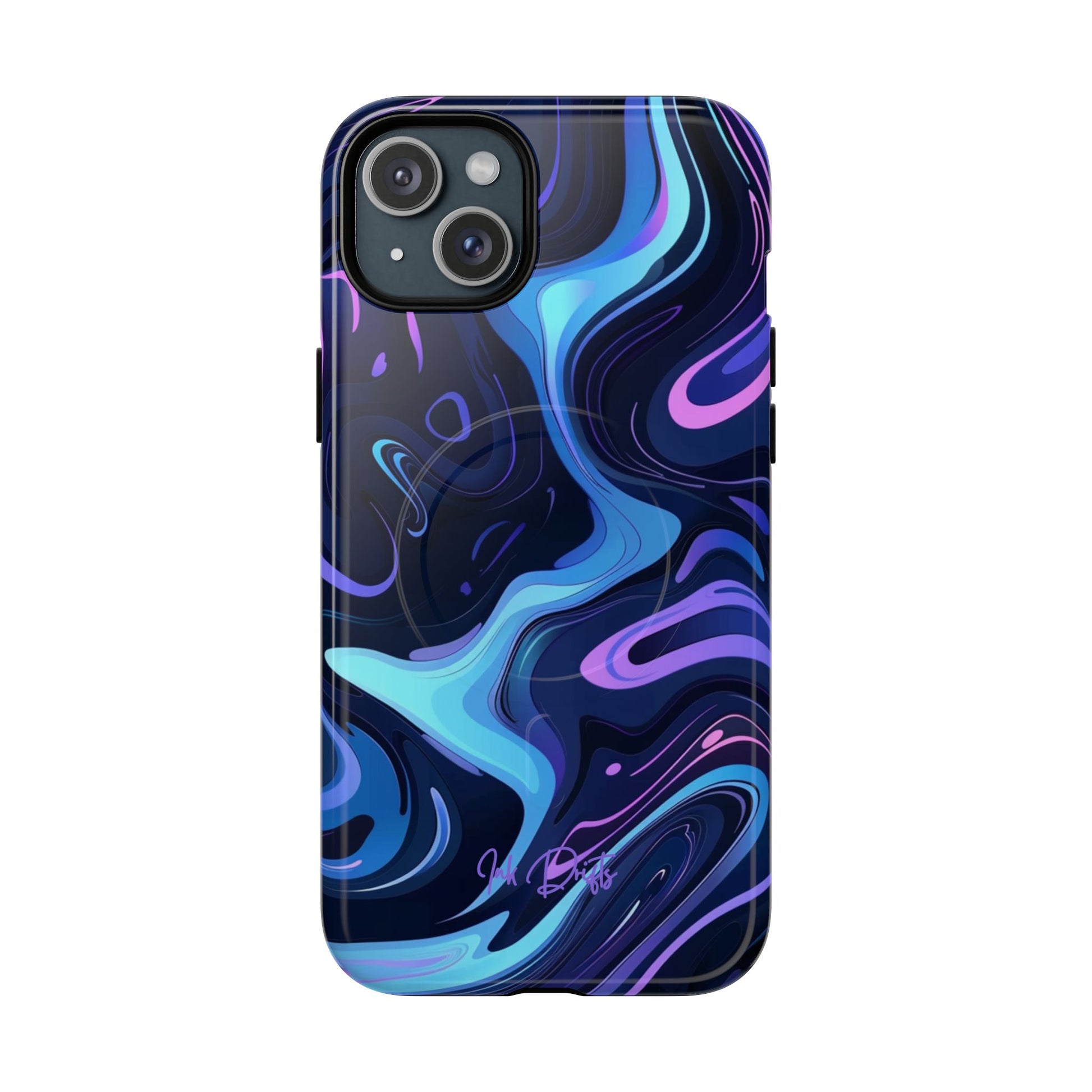 iPhone 15 Plus Glossy Phone Case - Cosmic Flow | MagSafe iPhone Case