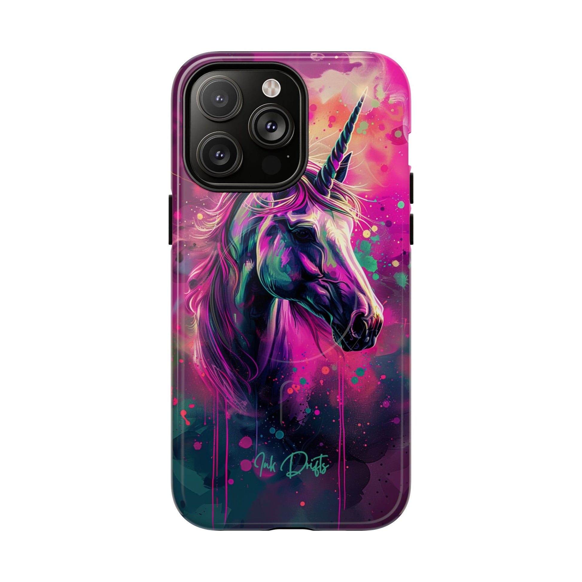 iPhone 14 Pro Max Glossy Phone Case - Mystic Unicorn | MagSafe iPhone Case