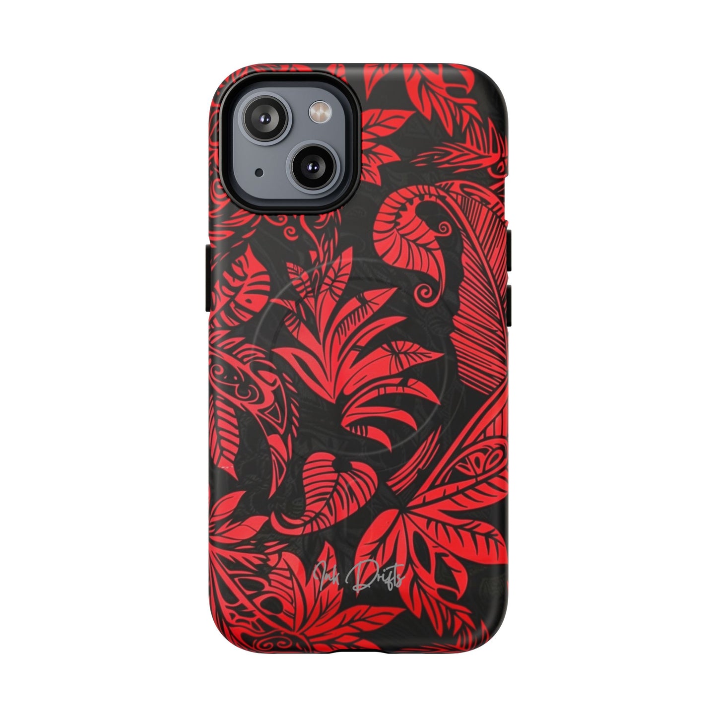 iPhone 14 Matte Phone Case - Crimson Jungle | MagSafe iPhone Case