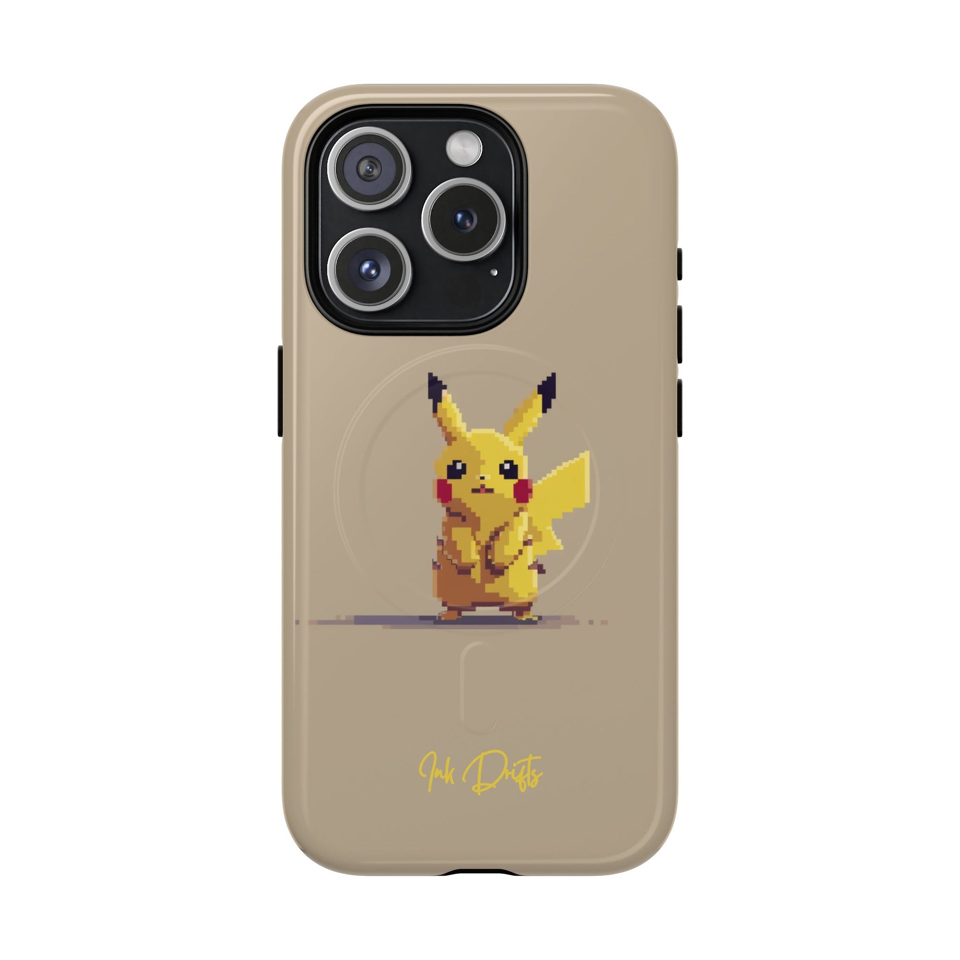 iPhone 15 Pro Glossy Phone Case - Pixel Pikachu 2 | MagSafe iPhone Case