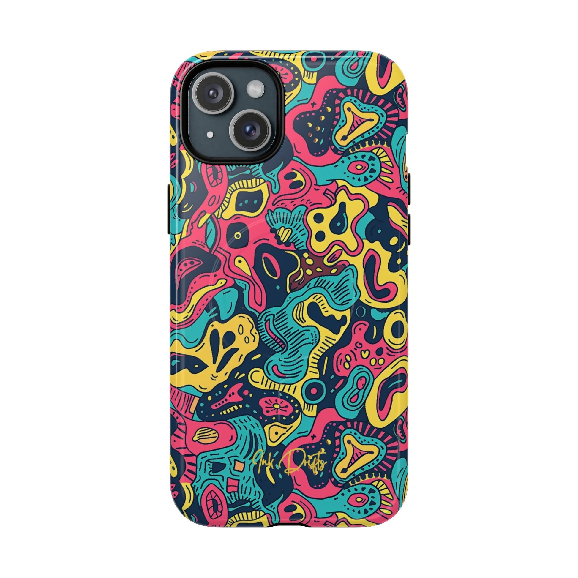 iPhone 15 Plus Glossy Phone Case - Psychedelic Pop | MagSafe iPhone Case