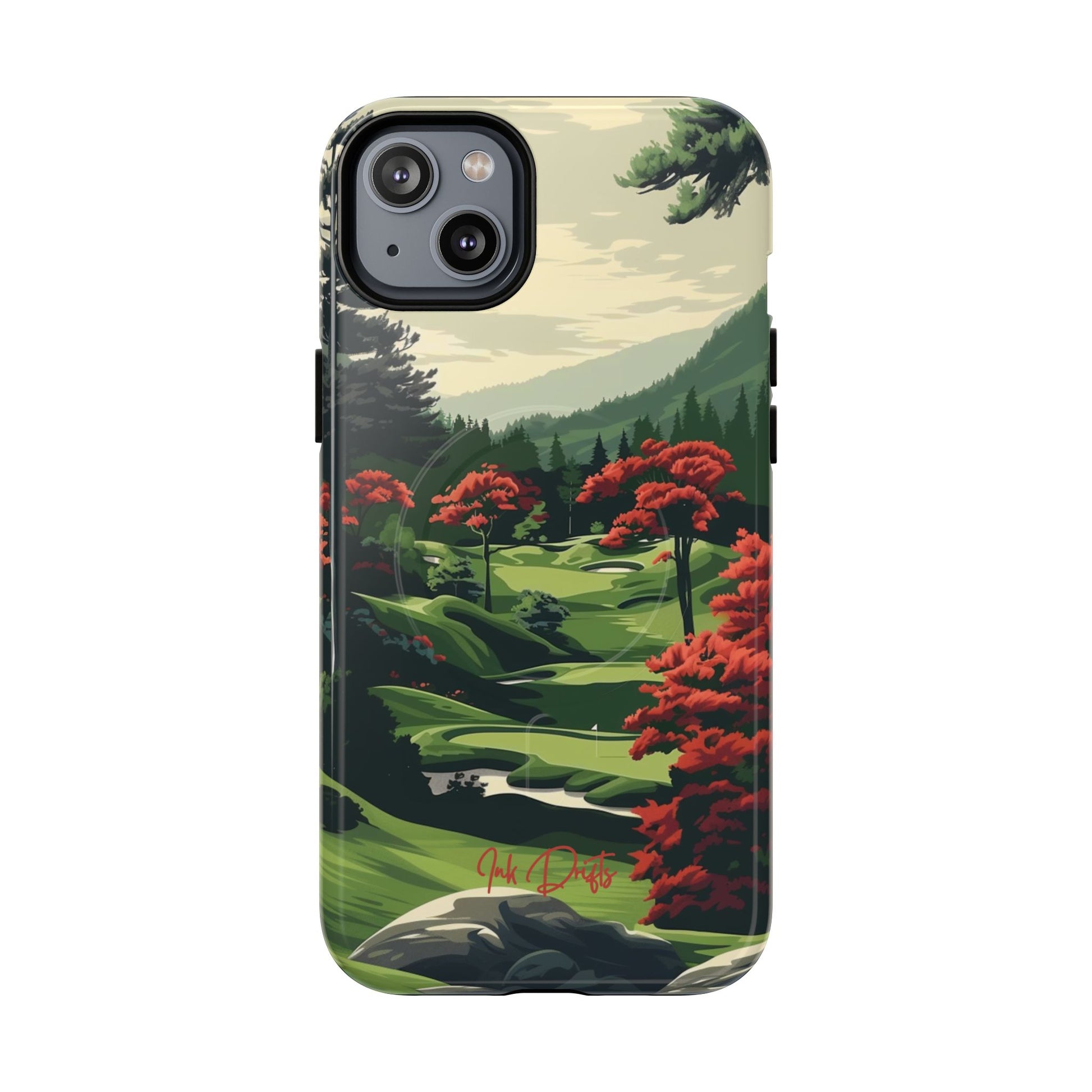 iPhone 14 Plus Glossy Phone Case - Tranquil Hills | MagSafe iPhone Case