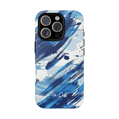 iPhone 16 Pro Matte Phone Case - Azure Strokes | MagSafe iPhone Case